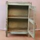 Old glazed cabinet in original blue patina Burmese teak