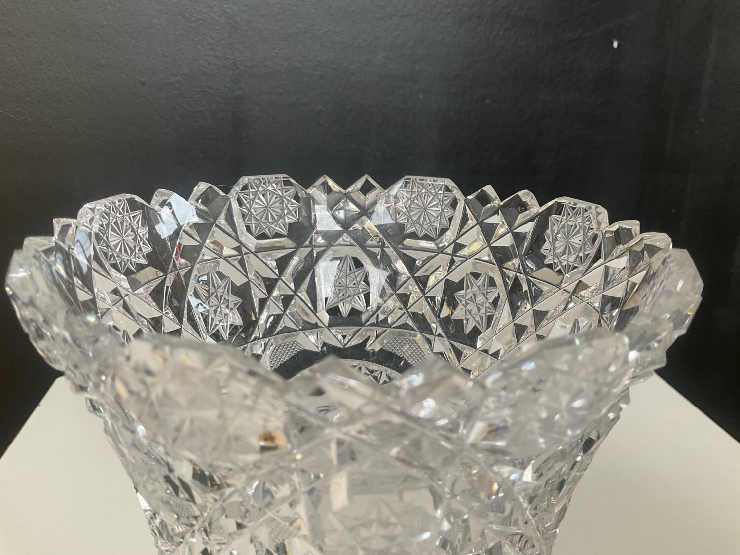 Vintage Bohemian crystal vase