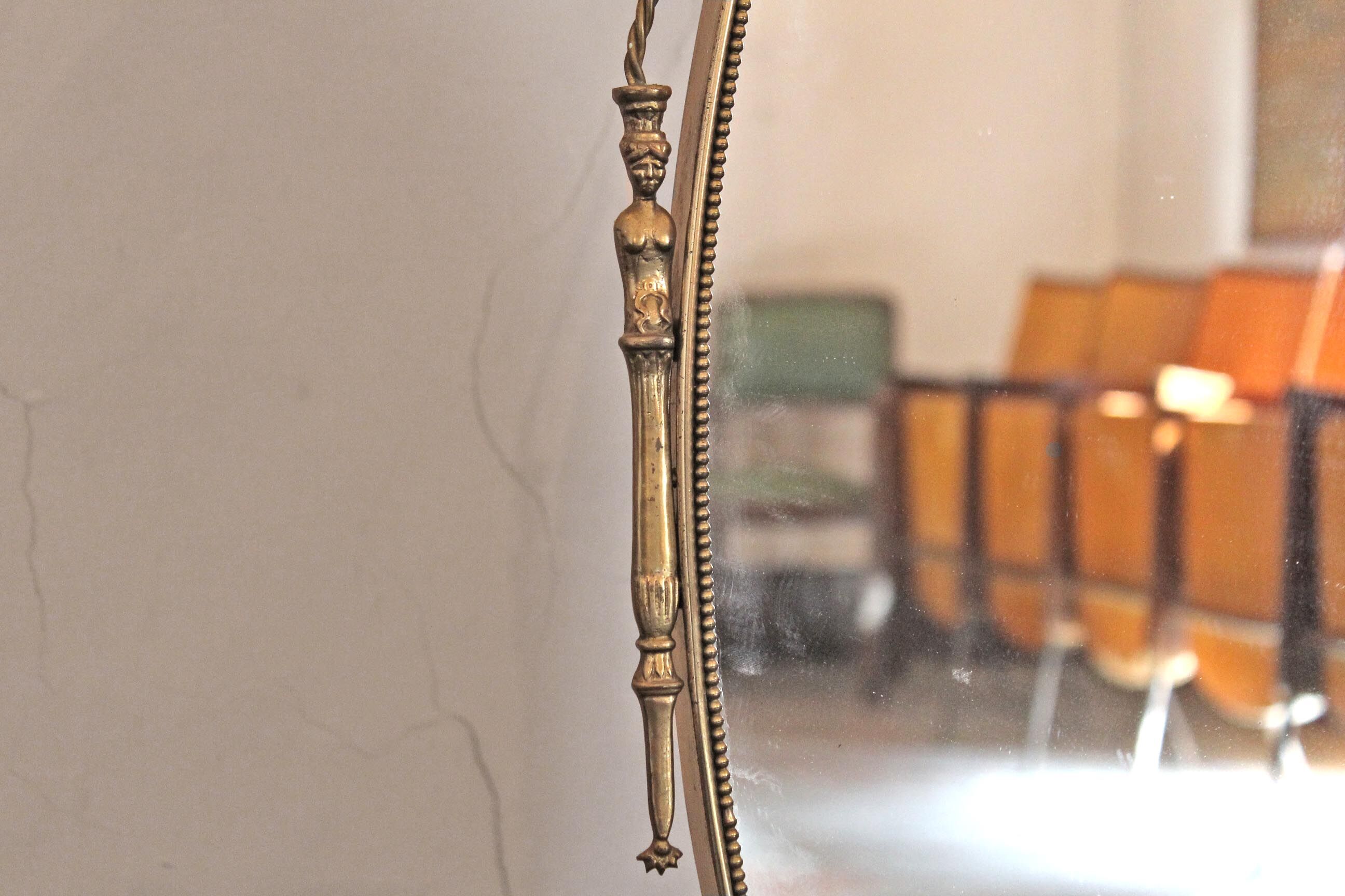 Baroque brass wall mirror, 1930s