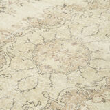 Tapis beige oriental ancien fait à la main 206 cm x 310 cm - 34128