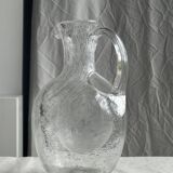 Large blown glass carafe with ice cube compartment Biot