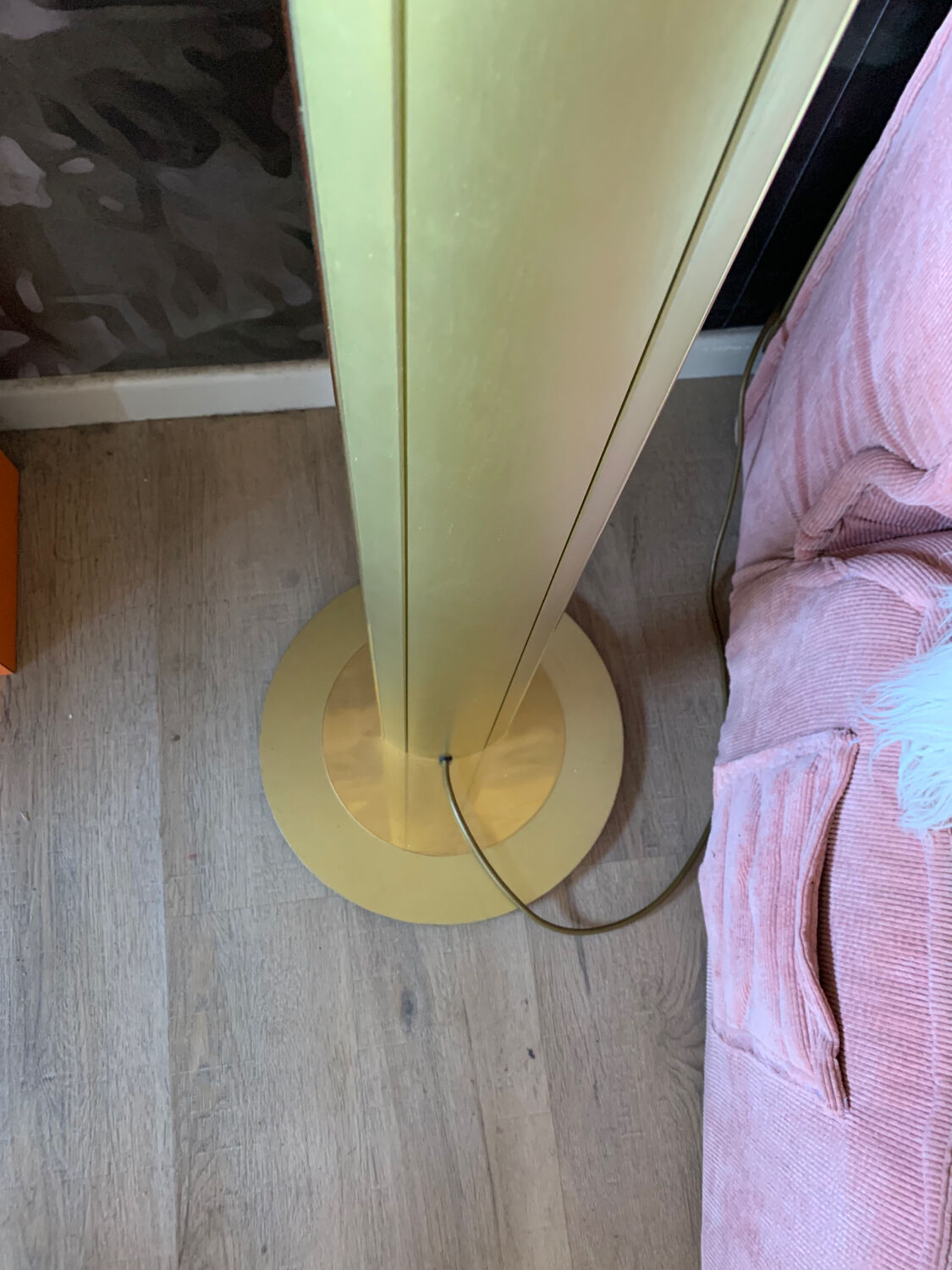 Floor lamp 80s brass and glass