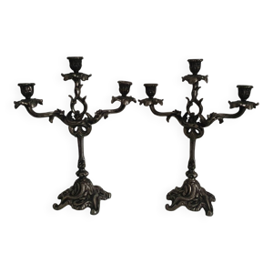 Paire de candélabres - style rocaille louis