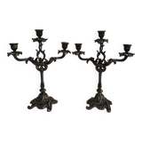 Pair of Louis XV style rocaille candelabras