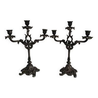 Pair of Louis XV style rocaille candelabras