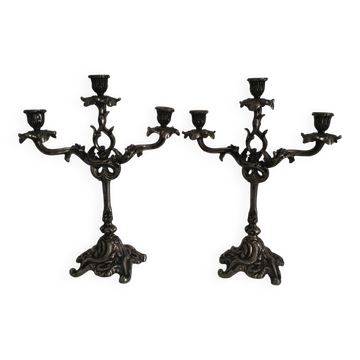 Pair of Louis XV style rocaille candelabras