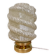 Vintage art deco globe table lamp in pale yellow Clichy glass