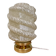 Vintage art deco globe table lamp in pale yellow Clichy glass