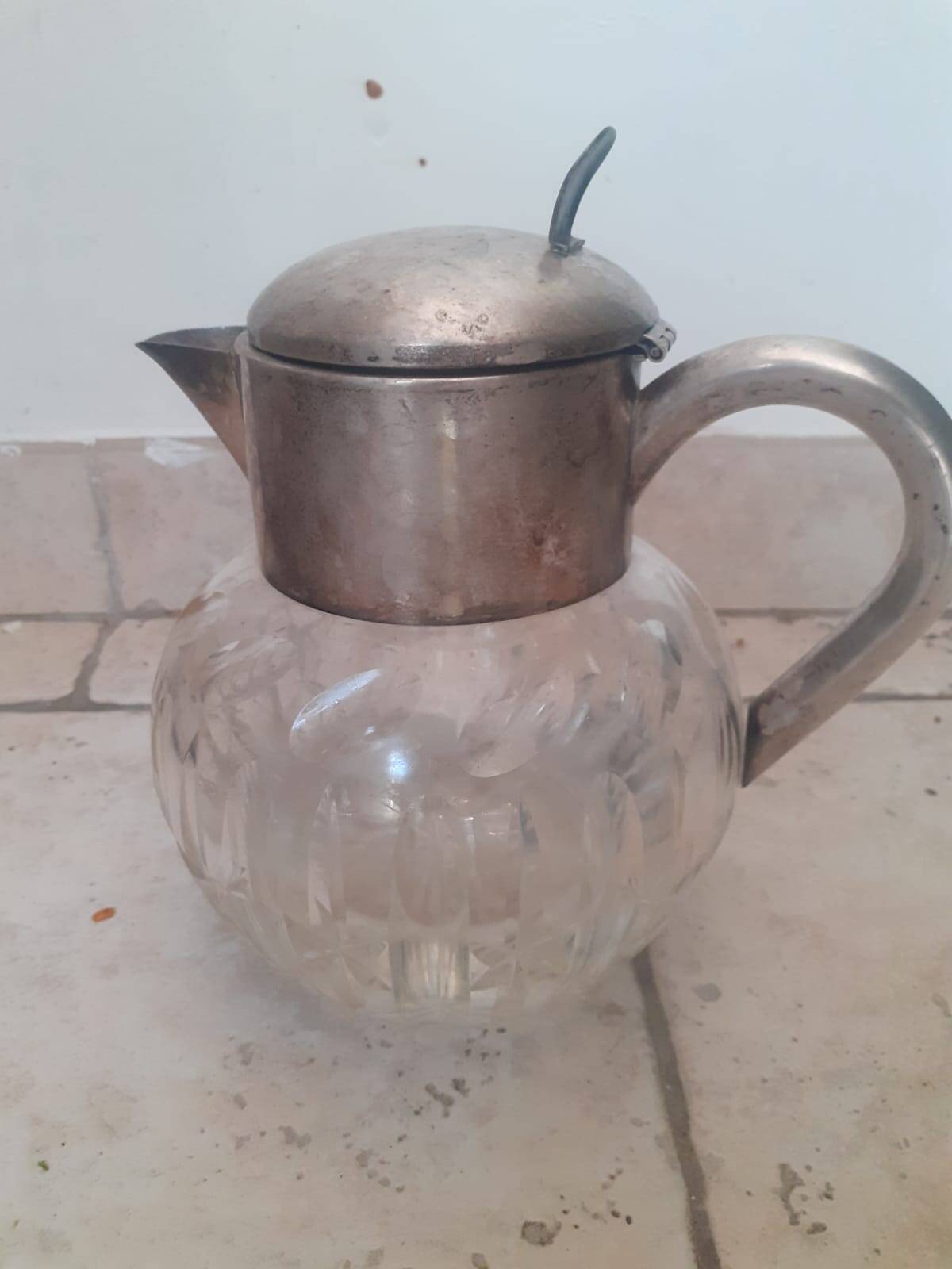 Crystal and Silver Carafe