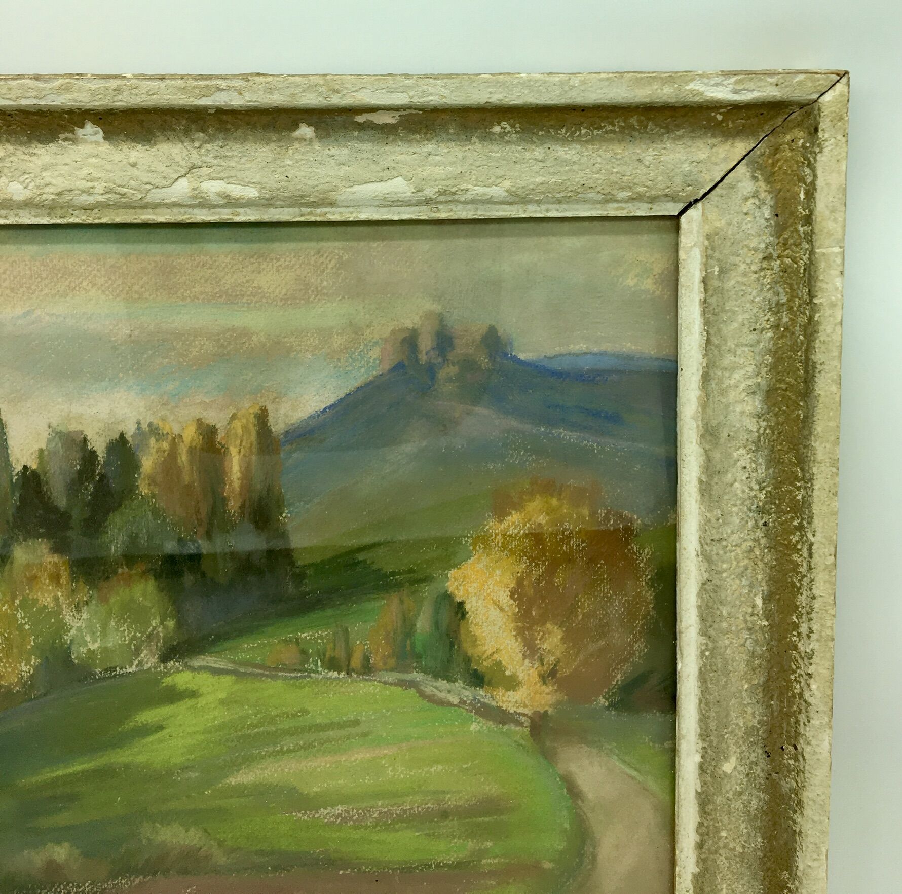 Table countryside landscape year 1970 signed