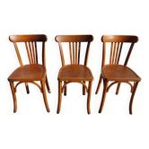 3 Luterma bistro chairs, medium oak finish