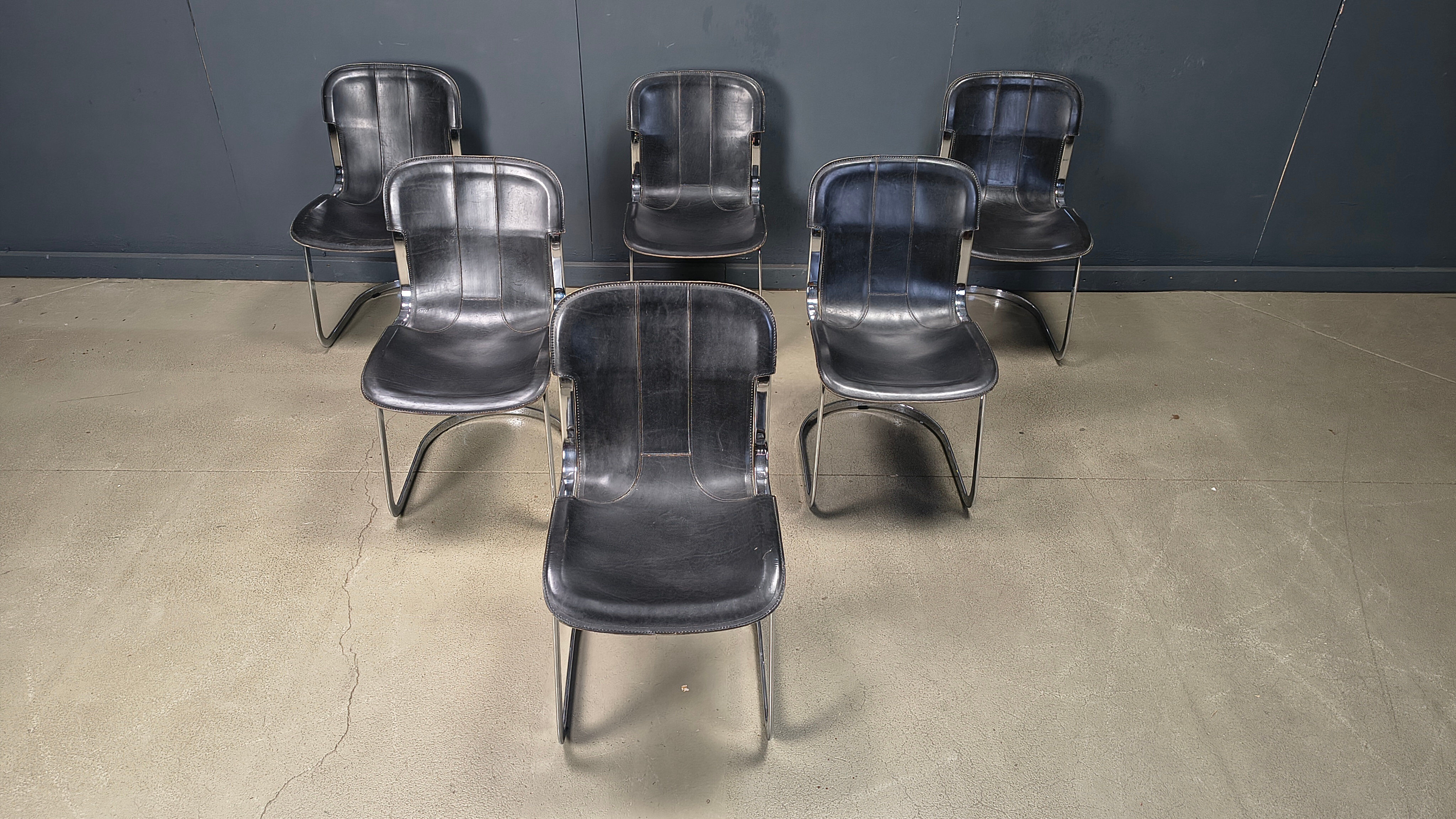 Vintage dining chairs by Cidue set of 6, 1970s