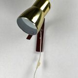 Teak brass wall sconce by hans agne jakobsson, sweden 1960s model v488