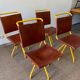 Lot de 4 chaises cuir vintage