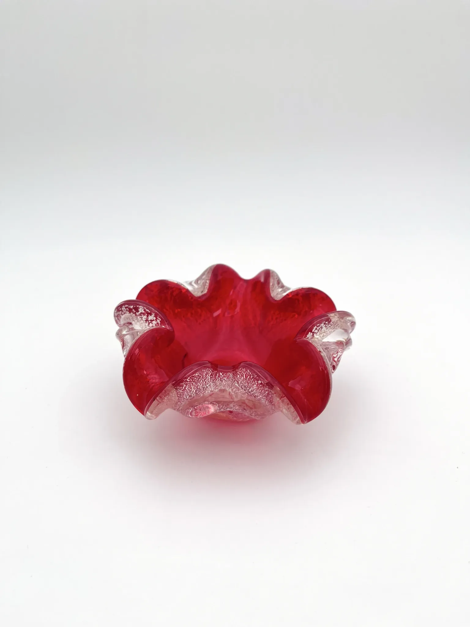 Coupe Vide-Poches Barovier Toso Murano 1950 Rouge Rubis
