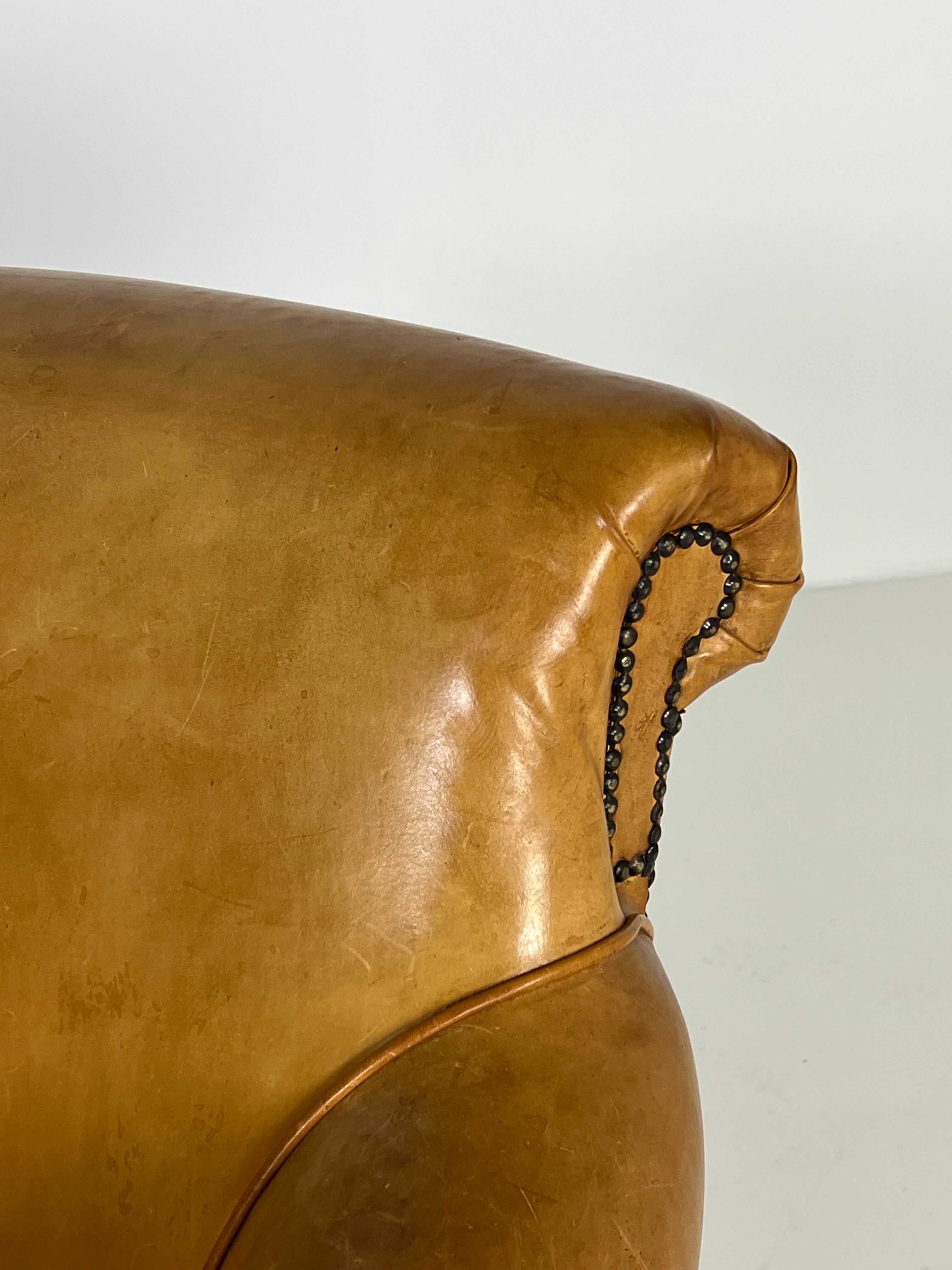 Ensemble de 2 fauteuils club en cuir