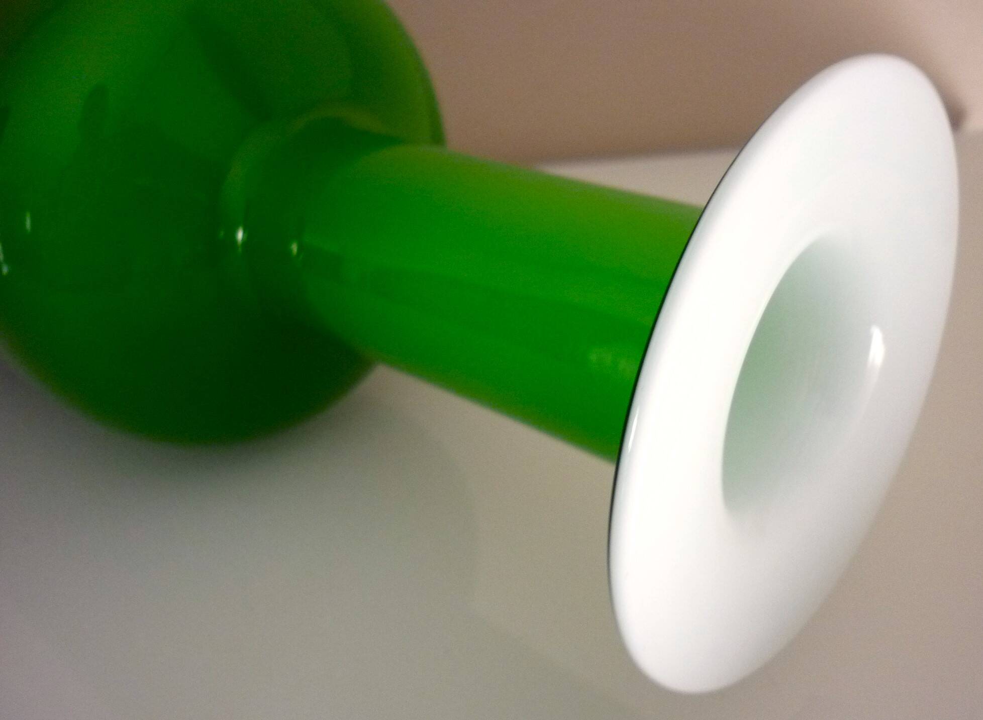 Blown glass bottle vase, Otto Bauer design for Holmegaard, 1970s