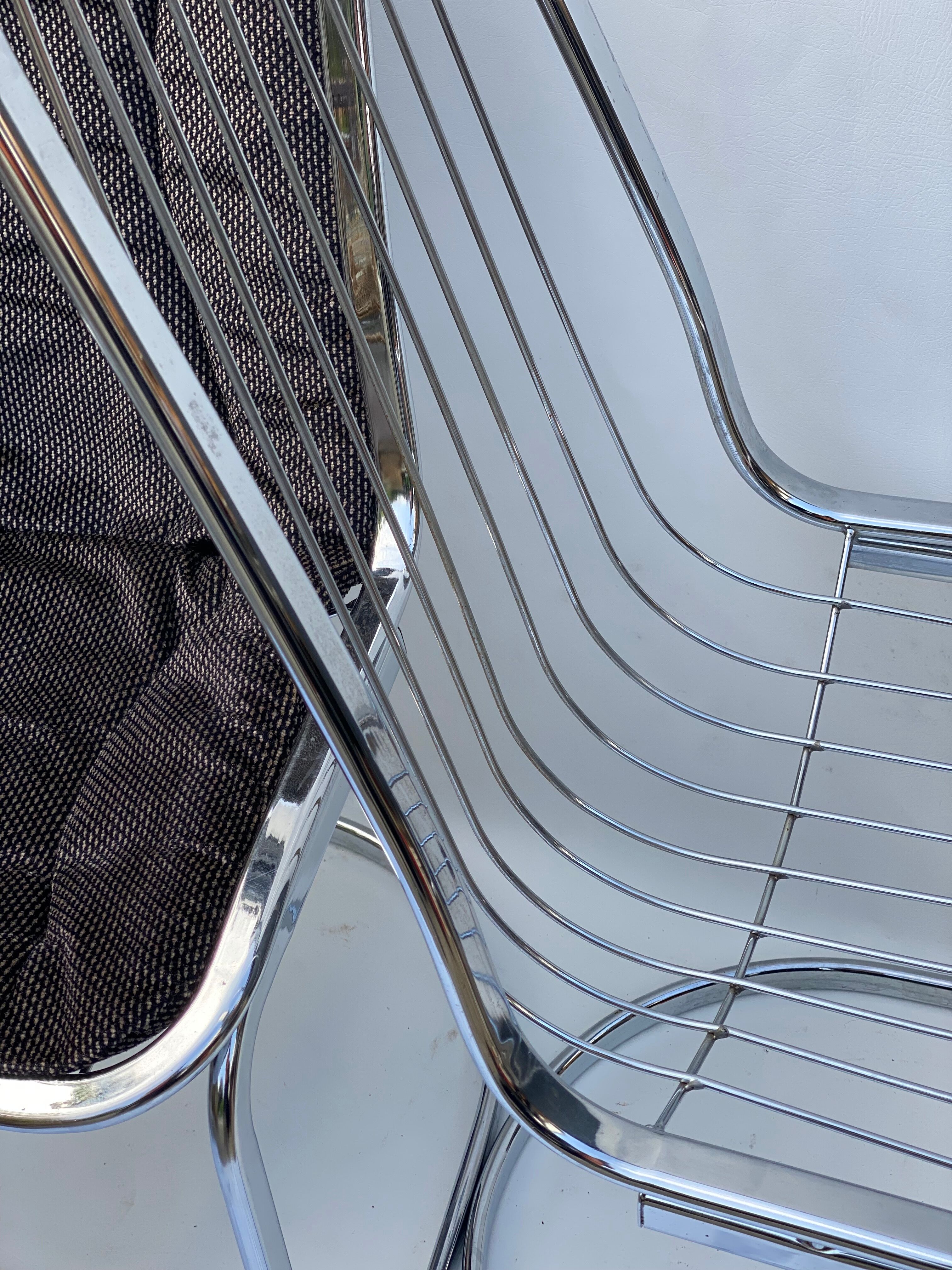 Pair of  gastone rinaldi chrome dining chairs