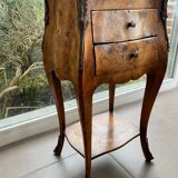 Louis XV inlaid curved bedside table