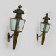 Pair of vintage wall lamps carriage lanterns, electrified with 4 faces. Year 40 50