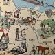 Old poster illustrated map of Normandy 1935 - JP Pinchon