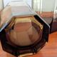 Set of three hexagonal smoked glass glasses – 1970s