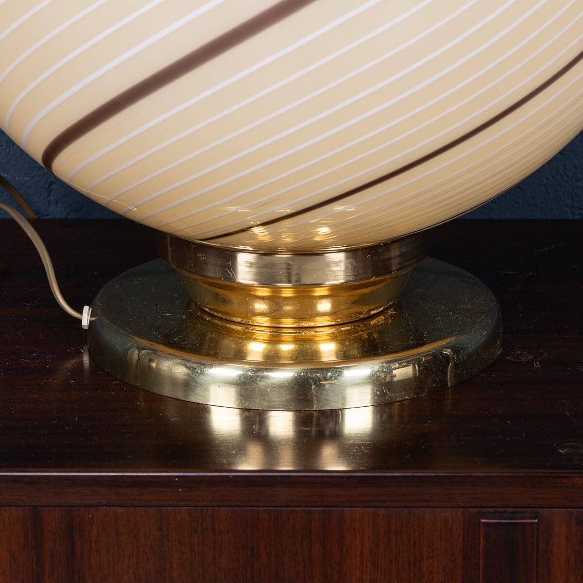 Vintage 20thc italian hand blown glass table lamp, murano