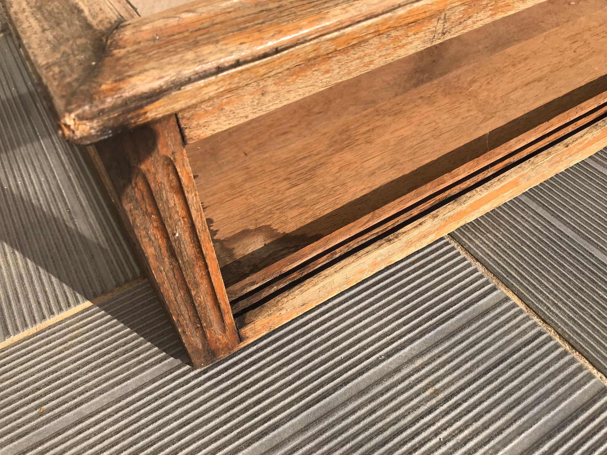 Old 1900 solid oak jewelry showcase