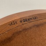 Scandinavian round teak mirror