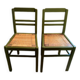 Pair of straw chairs