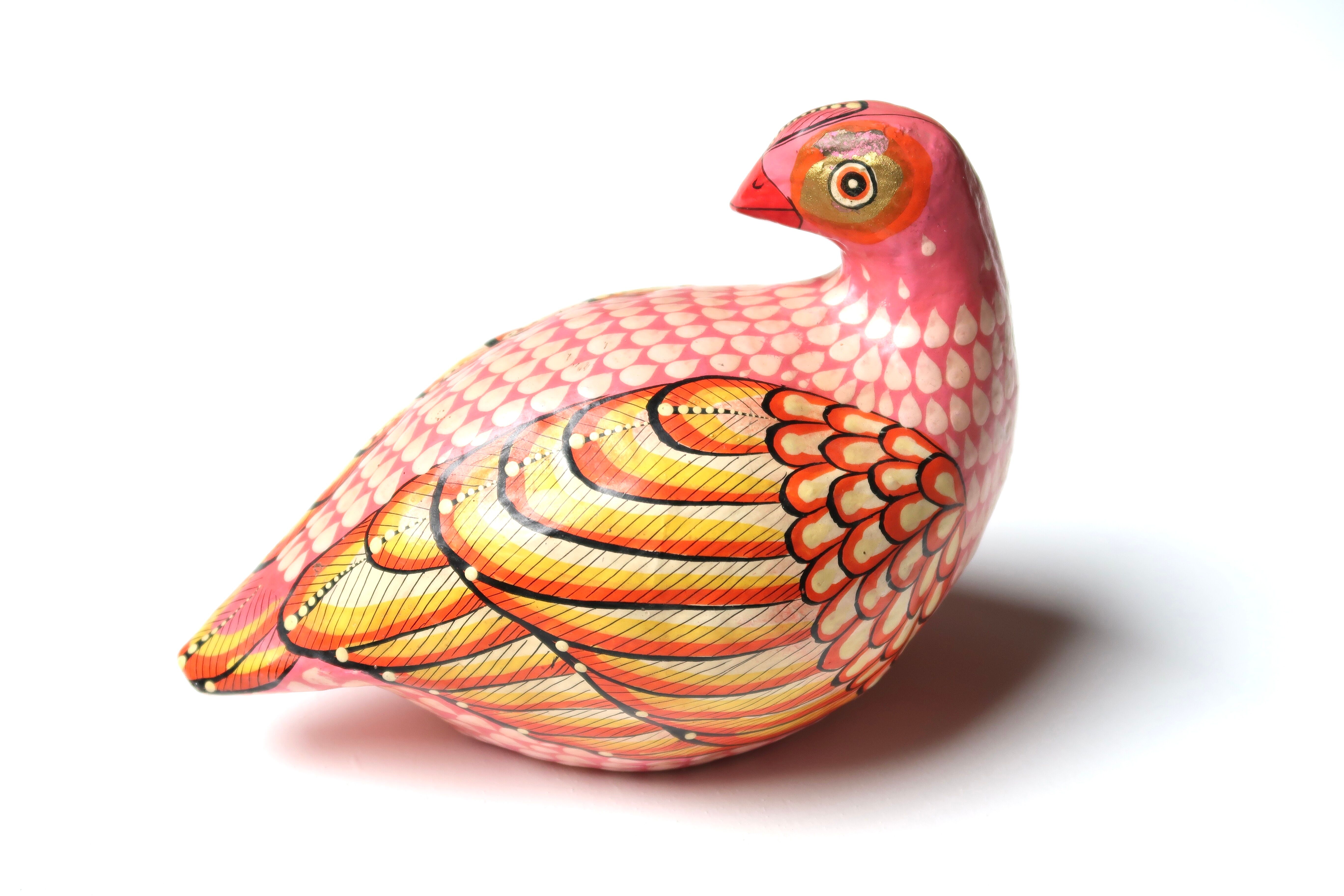 Mexican bird in signed papier-mâché, 70s