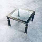 Vintage Postmodern Brushed Metal Coffee Table from Belgo Chrom / Dewulf Selection, 1980s