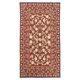 Tapis traditionnel bordeaux style Aubusson floral en laine tissé à la main en point de croix