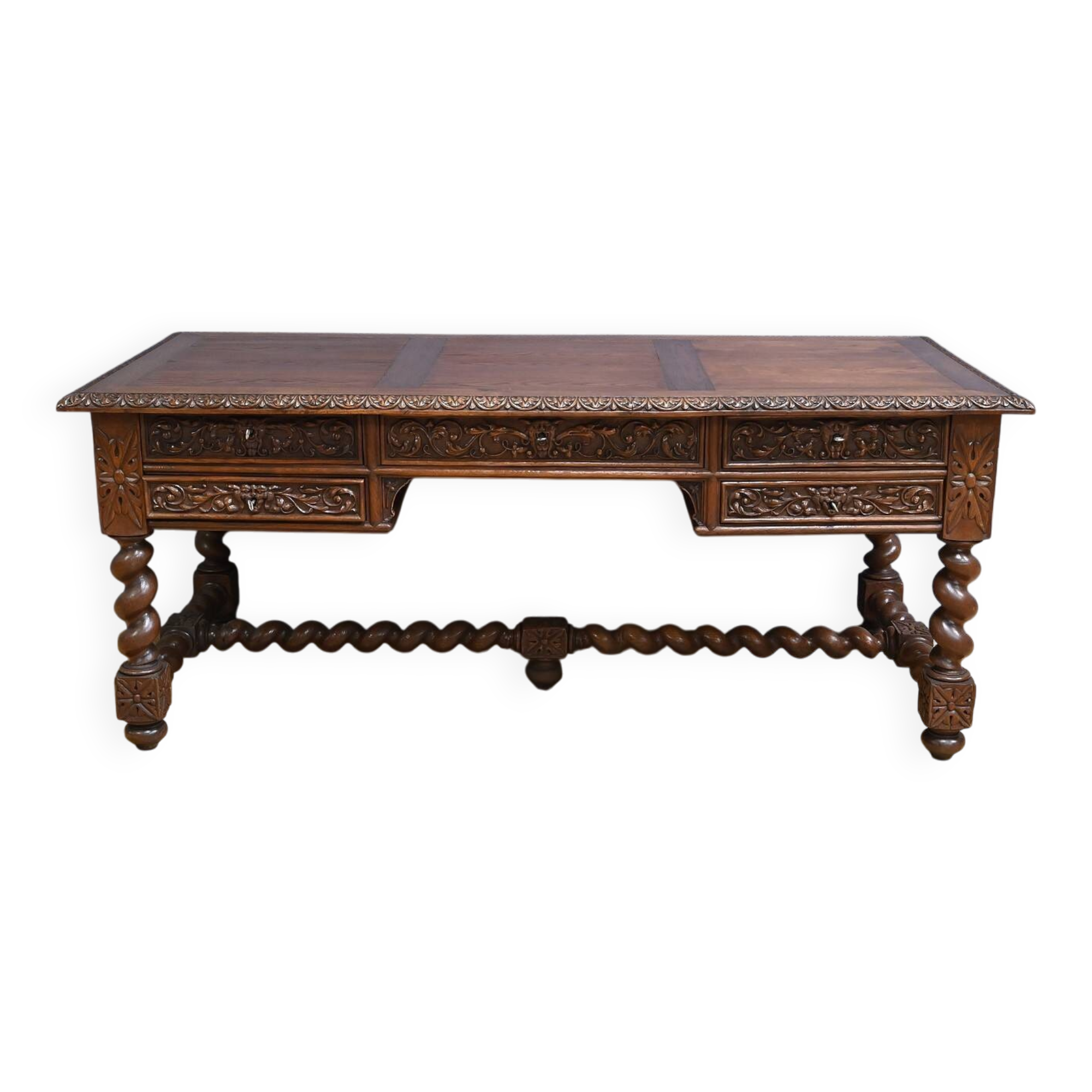 Oak desk, Neo-Gothic style – Late 19th century