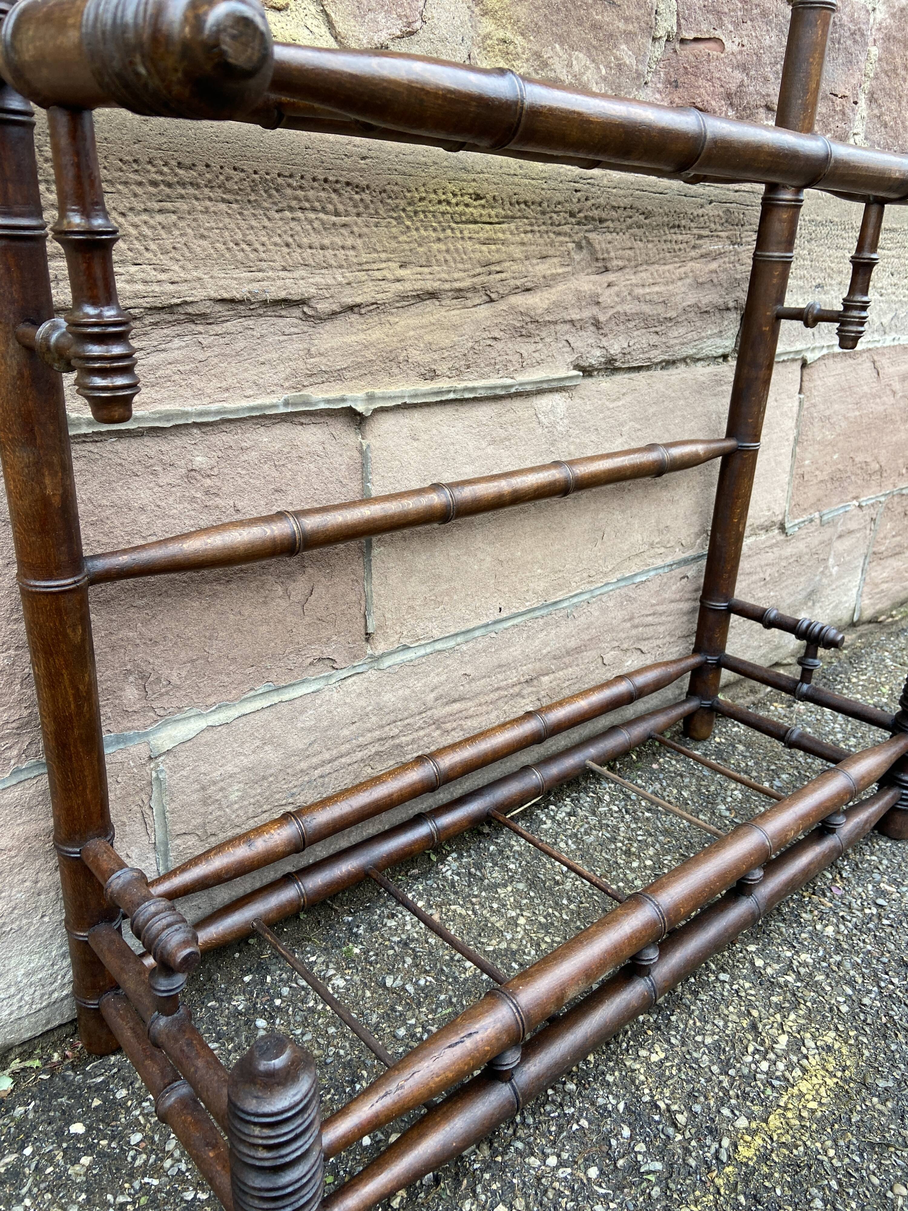 Vintage 1930s curved wood bamboo coat rack