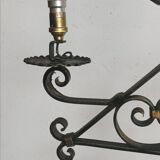 Wrought iron floor lamp with 5 light arms, 1940