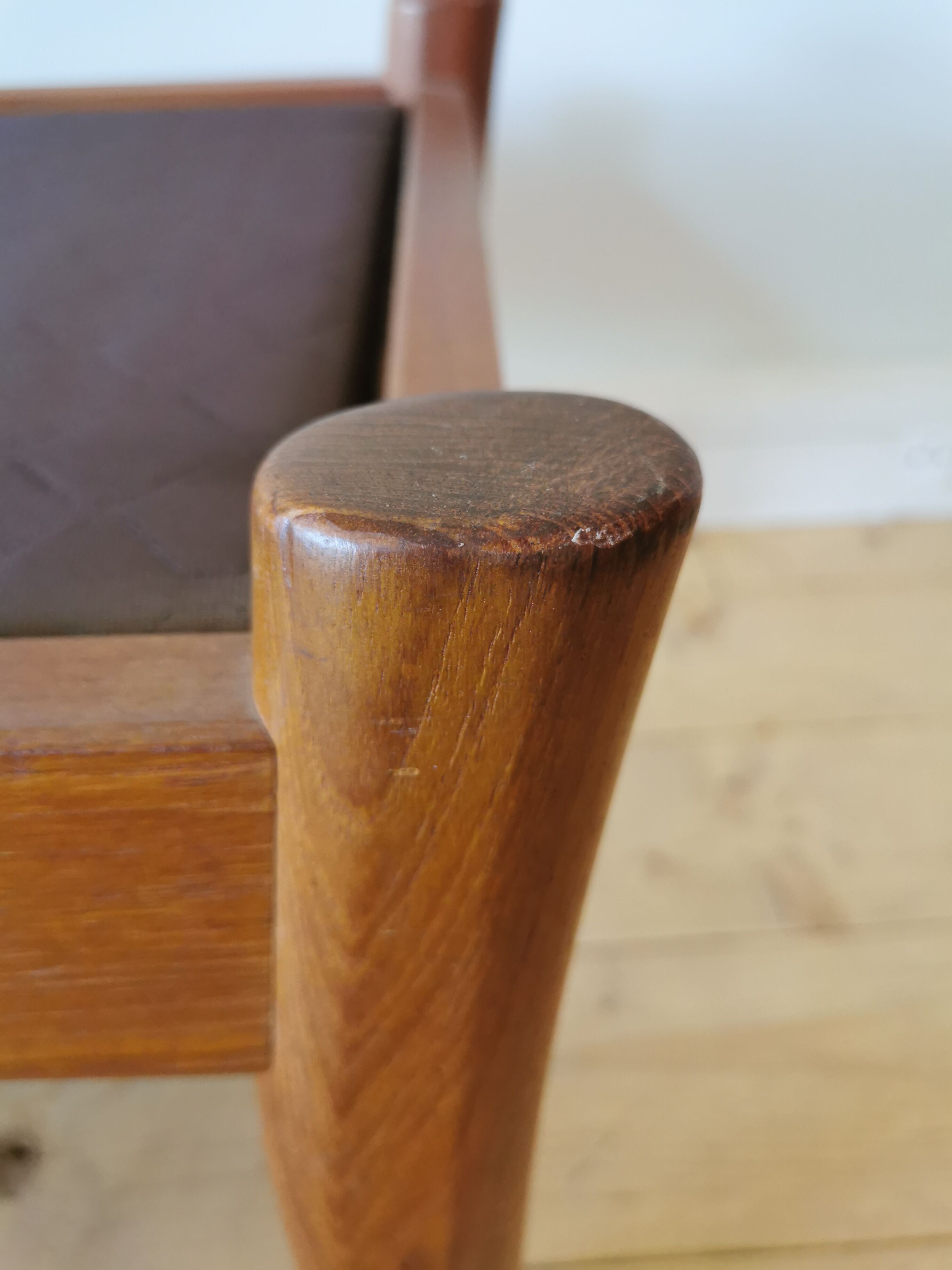 Pair of Dyrlund leather footrest 60s leather