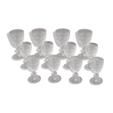 Set de 12 verres à pied en cristal  estampille cristal france      ref a205/1