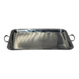 Classic silver tray with pearl stripe frieze