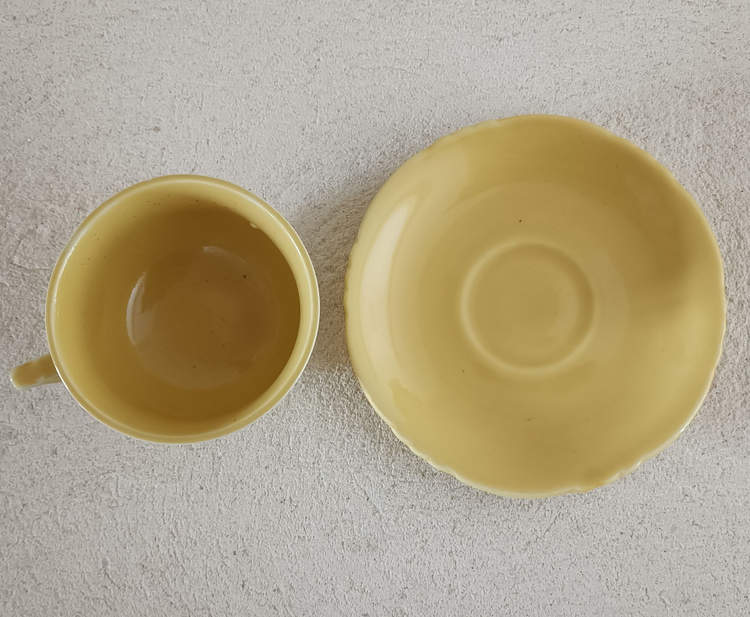 Earthenware cup and saucer 1940s-1950s