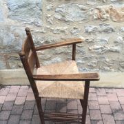 Fauteuil paillé rustique