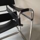 Black leather armchair Wassily by Marcel Breuer, 1970
