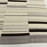 10x13 Kilim Gray, Beige, Black Modern Turkish Kilim Rug, 294x384Cm