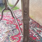 Large bistro table with cast iron legs and cherry top
