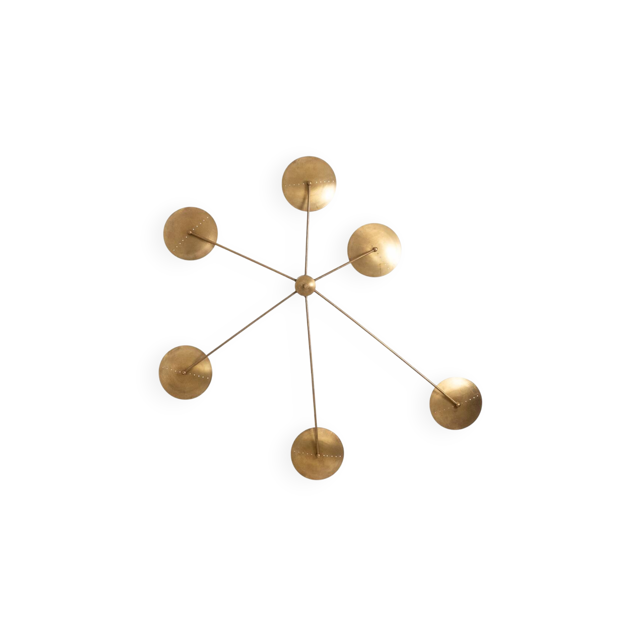 6-light wall sconce in patinated brass, contemporary work
