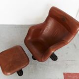 Fauteuil et Ottoman Yrjö Kukkapuro Karuselli pour Haimi, 1965