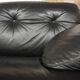 Corner sofa opening in leather and coffee table in marble by pierluigi cerri for frau, 1980s