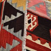 %100 Wool Turkish Vintage Kilim Rug, Mid Century Modern, 183x324 Cm