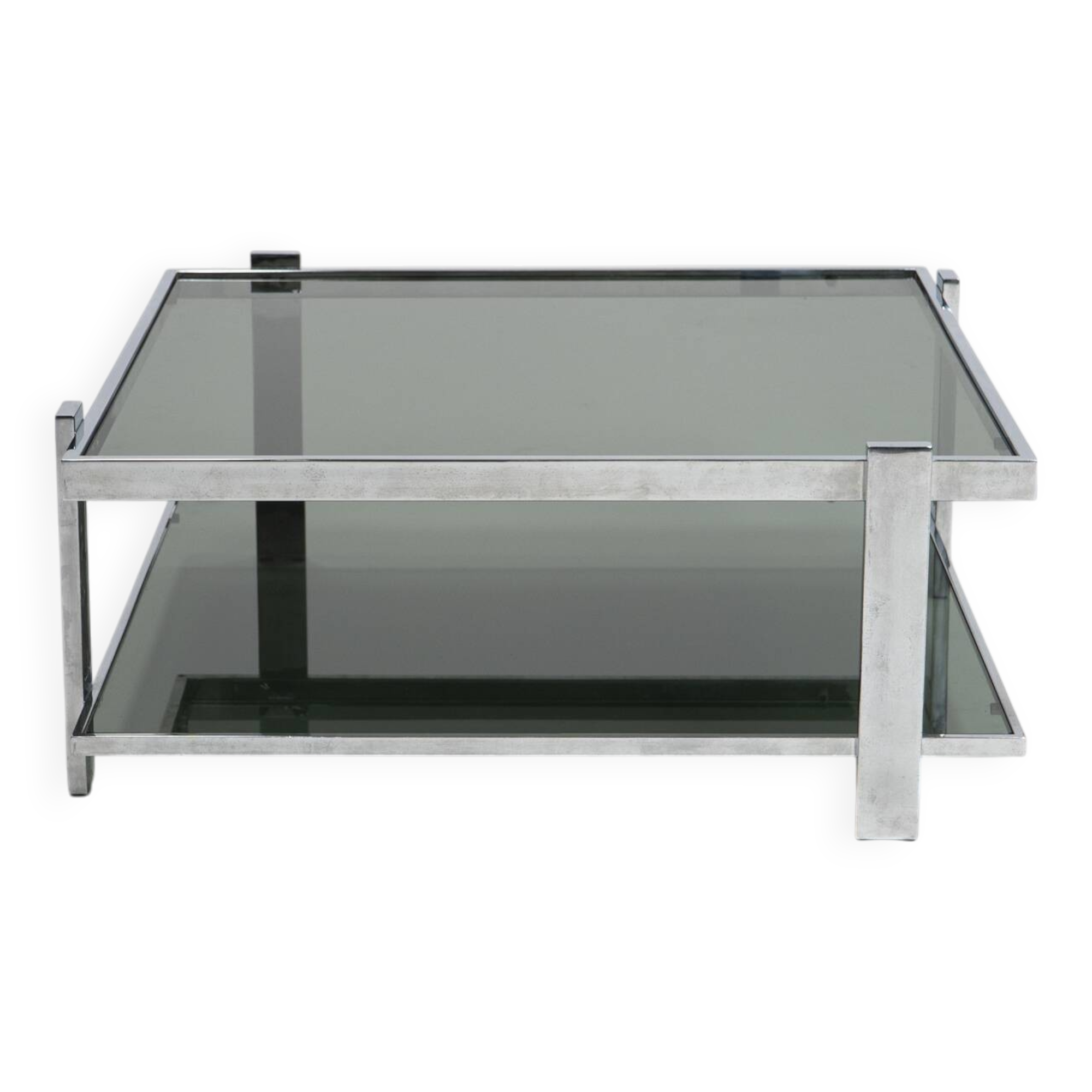 Chrome and Glass Coffee Table, Italy, 1970s
