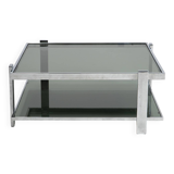 Chrome and Glass Coffee Table, Italy, 1970s